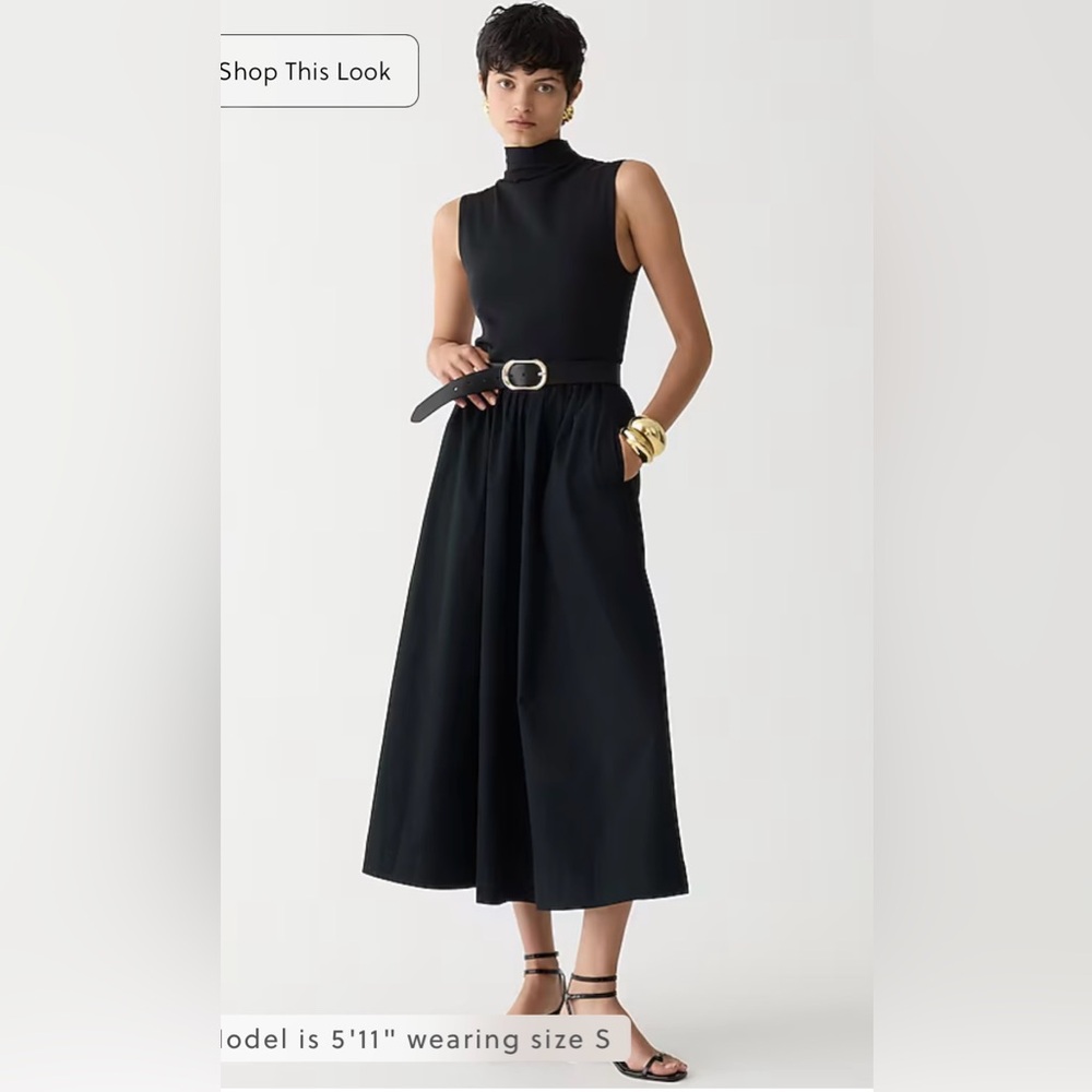 J. Crew Black Sleeveless Midi Dress